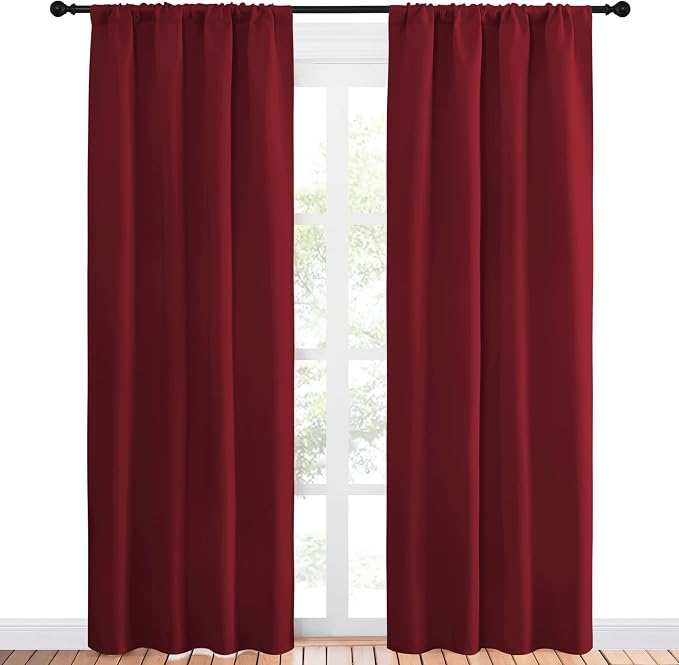 NICETOWN Christmas Burgundy Curtains Blackout Drapes - Image 2