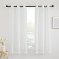 NICETOWN White Sheer Curtains 63 inch Length, Grommet Linen Blend Textured Semi by NICETOWN