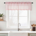 Blush Pink Valances for Windows 14 inch Length 2 Panels, Small Voile Sheer by Home