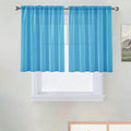 SpaceDresser Basic Rod Pocket Sheer Voile Window Curtain Panels Cyan Blue 1 by SpaceDresser