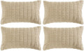 Fancy Homi 4 Packs Tan Decorative Throw Pillow Covers 12x24 Inch by Fancy+Homi