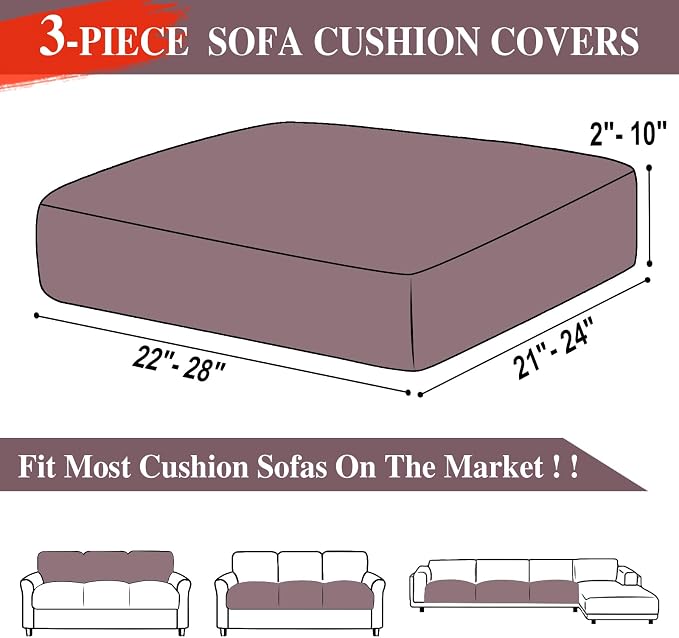 Couch Cushion Covers Seat Cushion Cover Stretch Couch Cover Separate Sectional - Image 6