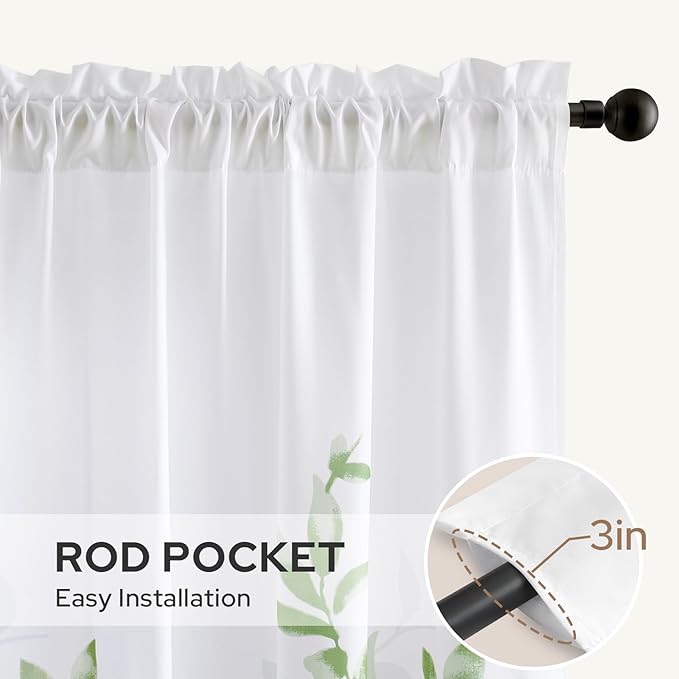 HOMEIDEAS Kitchen Curtains, Short Non-See-Through Privacy 30X24 Inch Length - Image 6