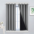 Yakamok Gray 100% Blackout Curtains 45 Inches Long, Full Light Blocking Thermal by Yakamok