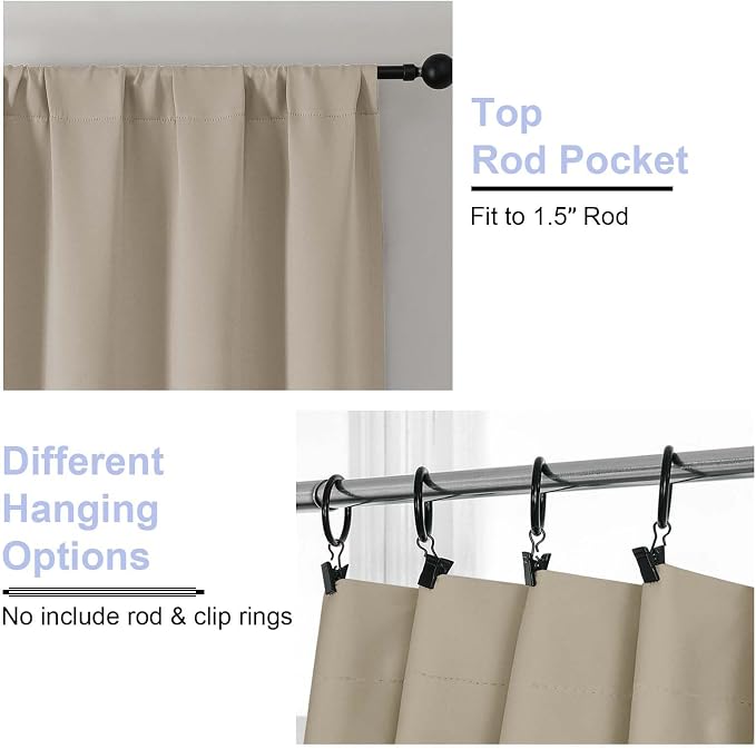 Simplebrand Ava Biscotti Beige Blackout Curtains - Image 4