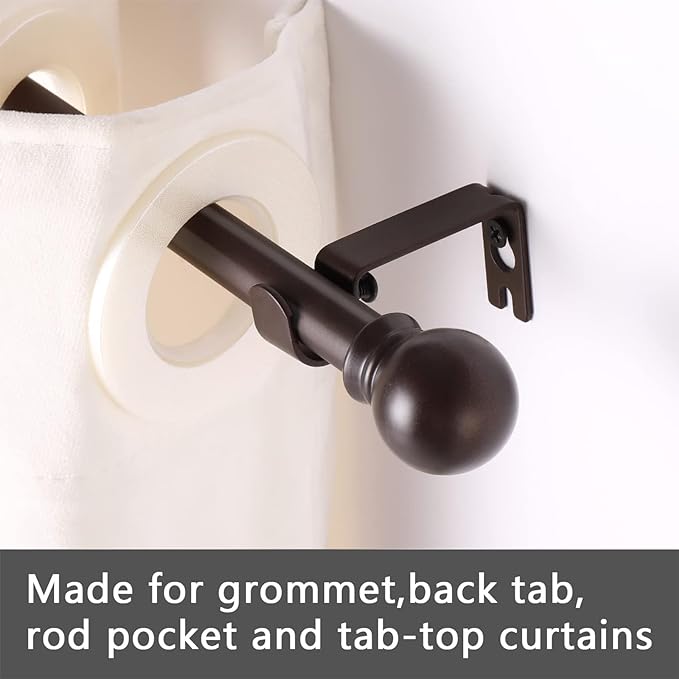 GXOACKJ 2 Pack Brown Curtain Rods - Image 3