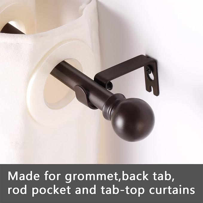 GXOACKJ 2 Pack Brown Curtain Rods - Image 3