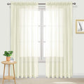 DWCN Ivory Sheer Curtains Semi Transparent Voile Rod Pocket Curtains by DWCN