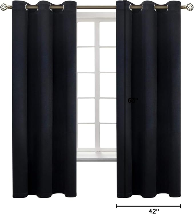 BGment Black Blackout Curtains for Bedroom 63 Inches Long, Each Panel 42 Inch - Image 9