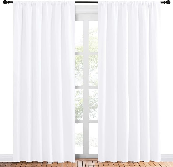NICETOWN White Curtains, 50% Light Blocking Curtain Panels - Image 2