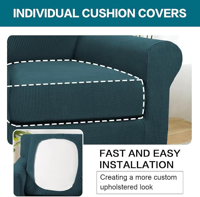 Turquoize 2 Piece Chair Covers Chair Slipcovers - Image 5