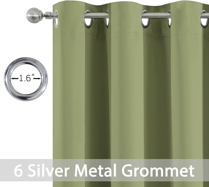 Yakamok Light Blocking Blackout Curtains Thermal Insulated Room Darkening Drapes - Image 2