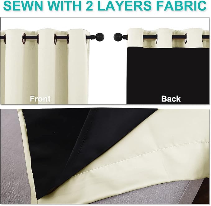 NICETOWN Cold Reducing Curtains, Bedroom Full Blackout Panels, Super Thick - Image 5