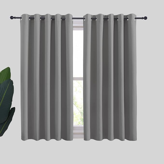NICETOWN Silver Grey Blackout Curtain Panels by NICETOWN
