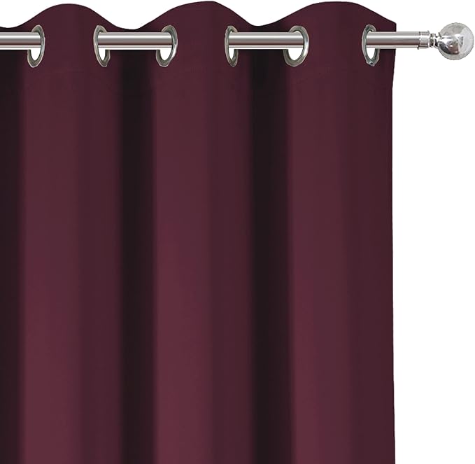 LEMOMO Burgundy Red Thermal Blackout Curtains/52 x 108 Inch/Set of 2 Panels - Image 7
