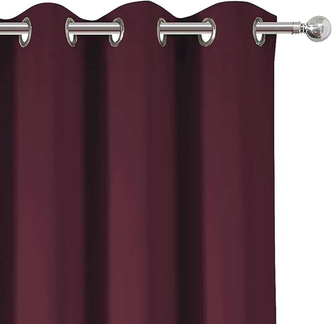 LEMOMO Burgundy Red Thermal Blackout Curtains/42 x 95 Inch/Set of 2 Panels Room - Image 7