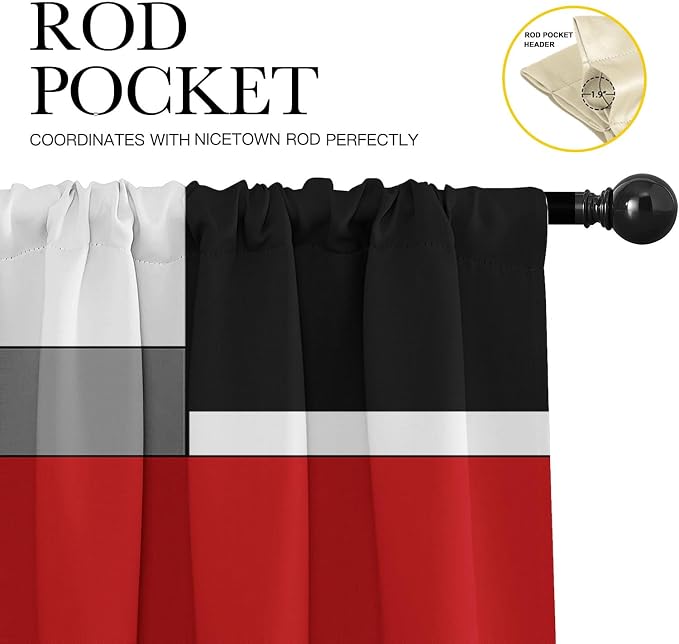 Emvency 4 Pack Valances Window Treatments, 52x18 Inch Rod Pocket Valances - Image 6
