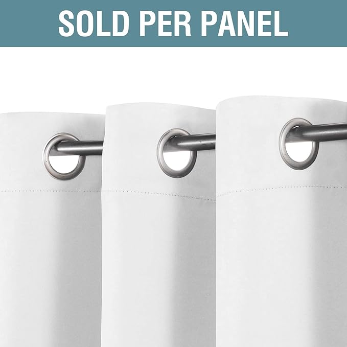 H.VERSAILTEX White Curtains for Bedroom Pure White Curtain 96 inches Long for - Image 2