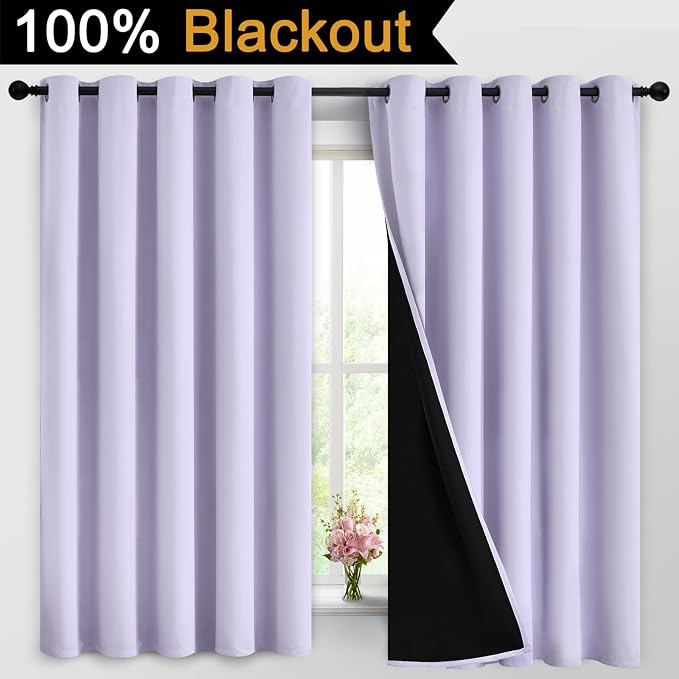 Yakamok 2 Thick Layers 100% Completely Blackout Window Curtains, Thermal - Image 2