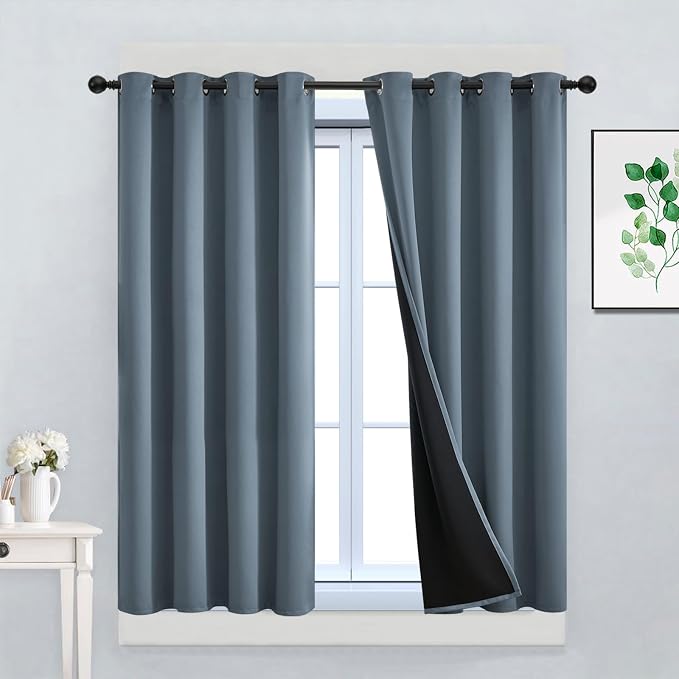 Yakamok 100% Blackout Lined Panels, Room Darkening Thermal Insulated Blackout by Yakamok
