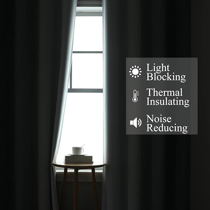Estelar Textiler Grayish White and Grey Blackout Curtains - Image 4