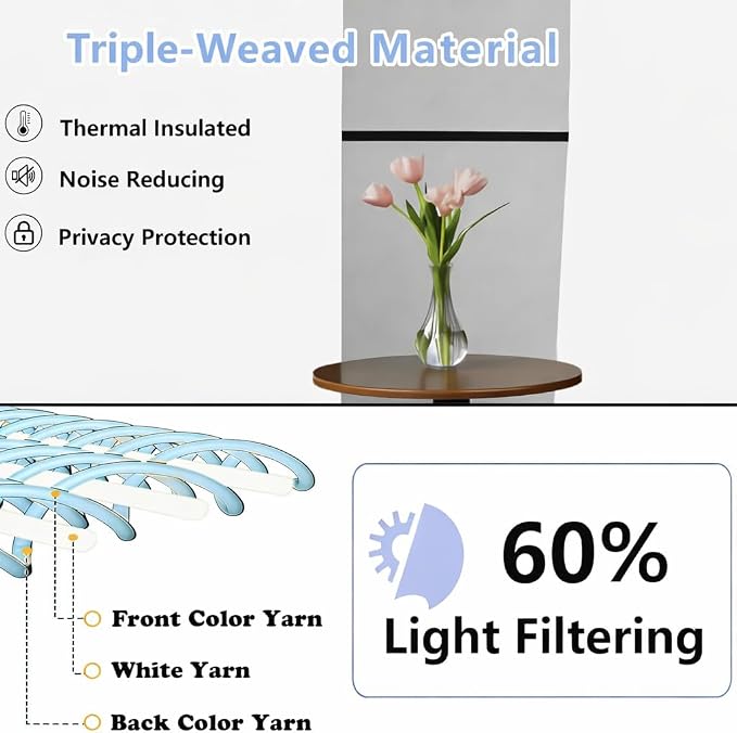 Simplebrand Ava Light Beige Light Filtering Curtains - Image 2