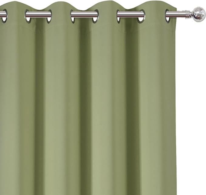 LEMOMO Blackout Curtains 66 x 95 inch/Sage Green Curtains Set of 2 - Image 6