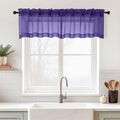 Purple Valances for Windows 14 inch Length 2 Panels Set, Small Voile Sheer by Home