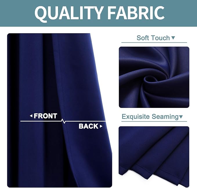 ChrisDowa Blackout Curtains 90 Inches Long 2 Panels Set - Image 3
