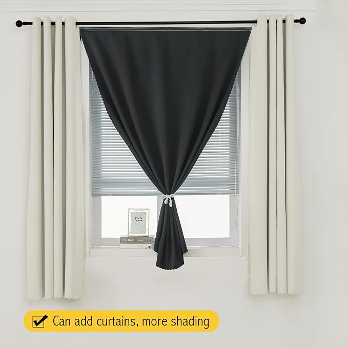 Adhesive Blackout Curtains- Self Stick Shades Window Blinds Curtains No Rod - Image 9
