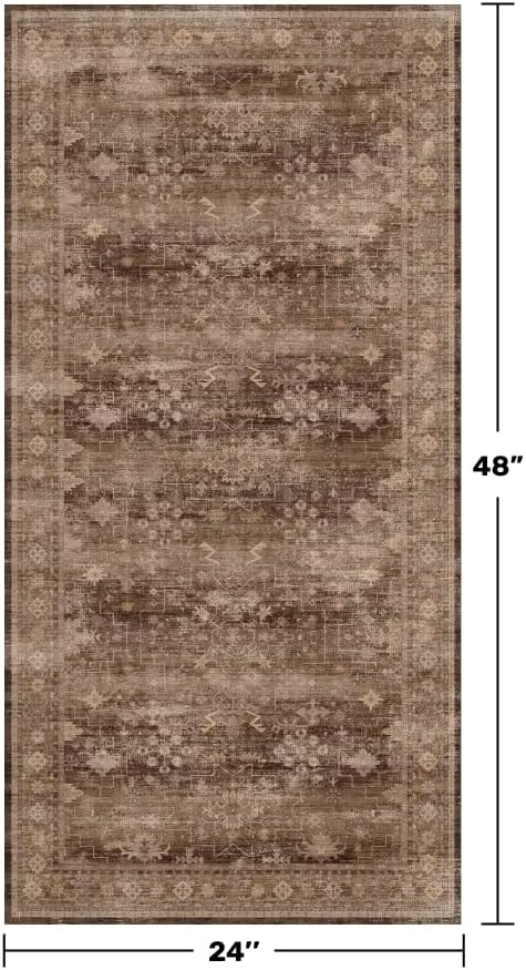 Brown 2x4 Entryway Runner Rugs, Small Runners - Image 2