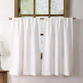 Faux Linen Kitchen Curtains 36 Inch Length Cafe Curtain Tiers by Oindec