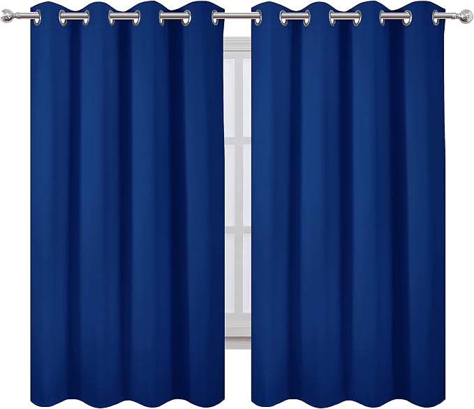 LEMOMO Blackout Curtains 52 x 63 inch/Royal Blue Curtains Set of 2 - Image 2