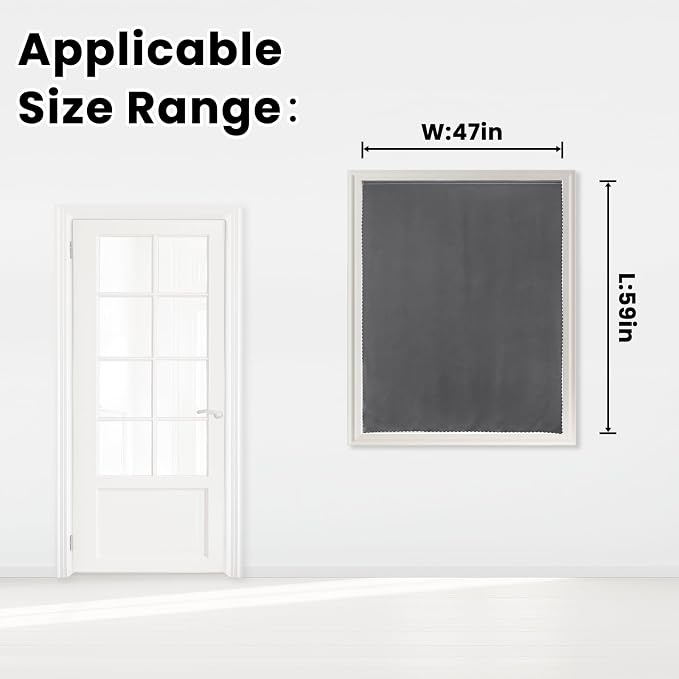 Magic Tape Stick On Curtains Window Shades Pull Down Blackout Window Cover - Image 7