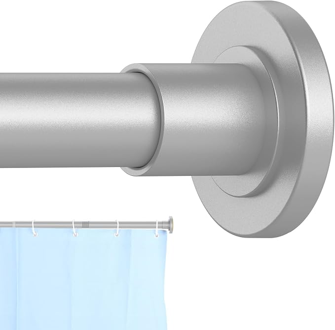 CorkLatta Silver Shower Curtain Rod 31 to 104 Inch, 1 Inch Diameter Adjustable by CorkLatta
