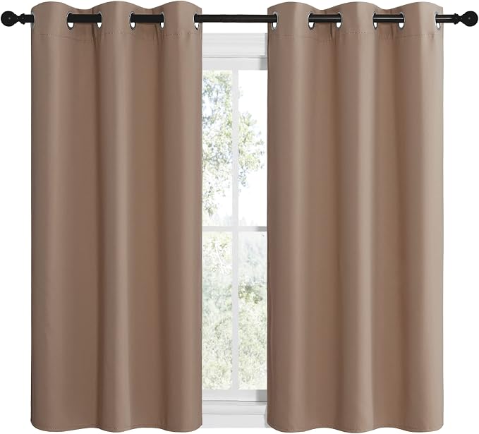 NICETOWN Cappuccino Small Window Kitchen Blackout Curtains, Thermal Insulated - Image 2