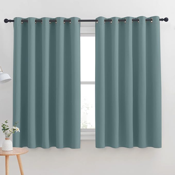 NICETOWN Thermal Insulated Greyish Blue Blackout Curtains by NICETOWN
