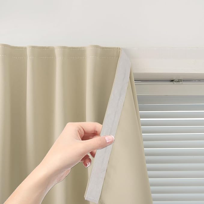 Portable Light Blocking Curtains Self Stick Design Removable Adhesive Window by Sovtfides