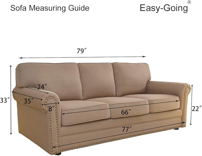 Easy-Going Reversible Couch Cover, 3 Cushion Sofa, Wine/Beige | Machine - Image 7