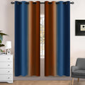Yakamok Blackout Ombre Dark Blue and Burnt Orange Curtains-Gradient Room by Yakamok