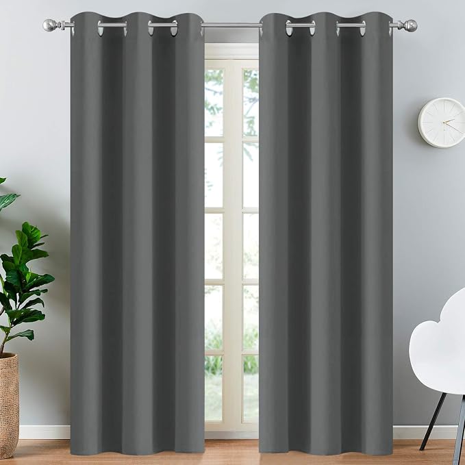 Yakamok Room Darkening Grommet Window Drapes Thermal Insulated Light Blocking by Yakamok