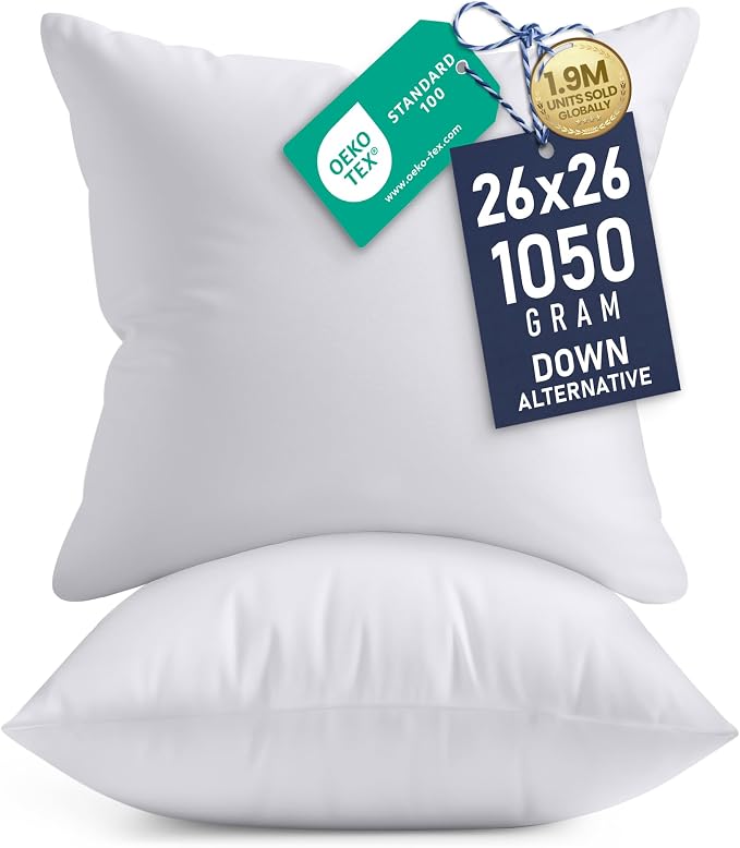 Utopia Bedding 26x26 Pillow Inserts, Sofa & Couch – Soft, Supportive & Fluffy by UTOPIABEDDING