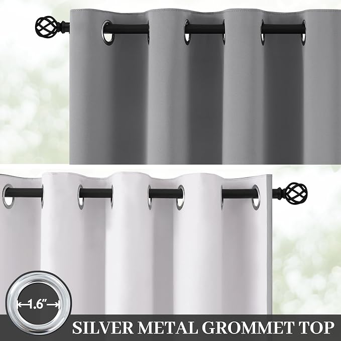 Yakamok 100% Blackout Curtain Panels 84 inches Cold and Light Blocking Drapes - Image 2