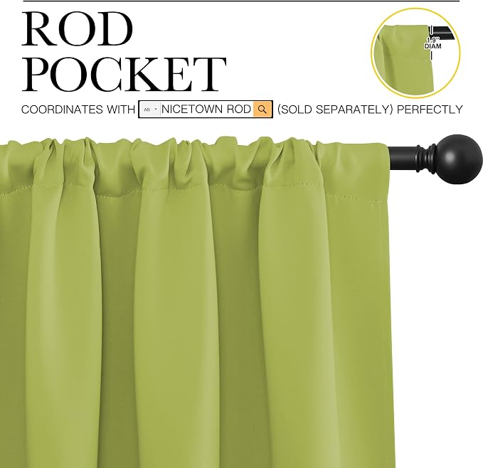 NICETOWN Green Blackout Draperies Curtains - Image 3