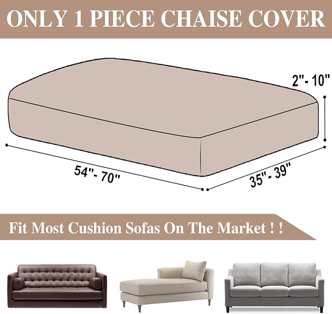 Couch Cushion Cover Chaise Lounge Cover Washable Separate Seat Chaise Couch - Image 6