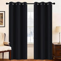 Yakamok Black Room Darkening Grommet Window Drapes Blackout Curtains Thermal by Yakamok