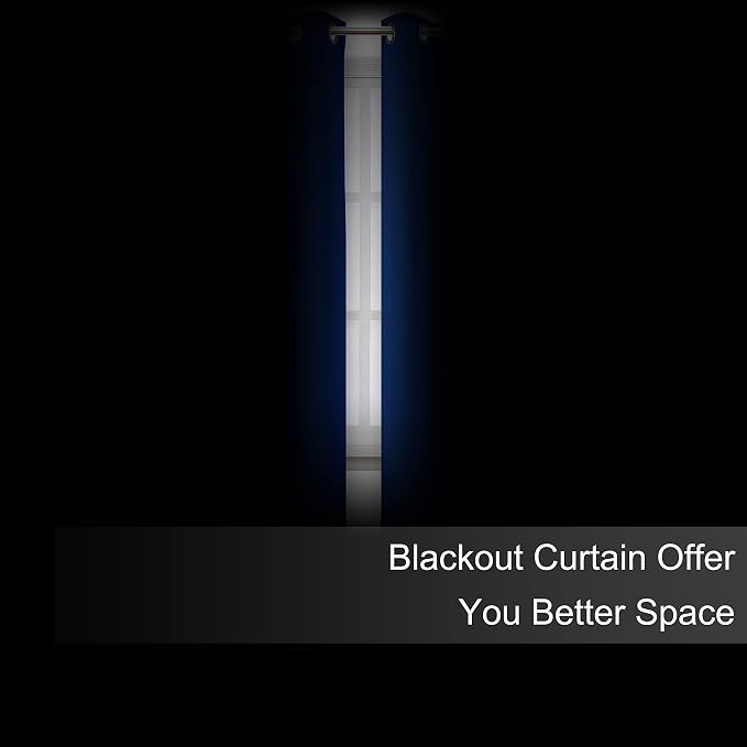 LEMOMO Blackout Curtains 52 x 63 inch/Royal Blue Curtains Set of 2 - Image 3