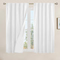 White 100% Blackout Linen Curtains 54 Inch Length by LAMIT