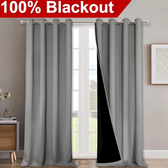 NICETOWN Full Shade Curtain Panels, Pair of Energy Smart & Noise Blocking Out - Image 2