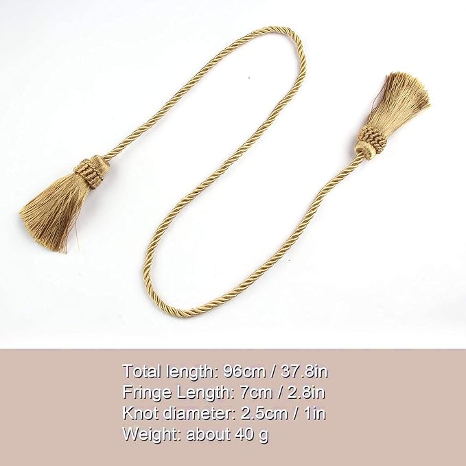 Fenghuangwu Curtain Tiebacks Handmade Decorative Curtain Holdbacks Rope - Image 2